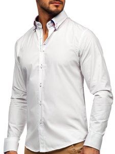 Camisa elegante de manga larga para hombre blanca Bolf 2705