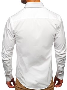 Camisa elegante de manga larga para hombre blanca Bolf 2705