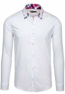 Camisa elegante de manga larga para hombre blanca Bolf 2705