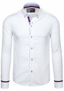 Camisa elegante de manga larga para hombre blanca Bolf 5801-A