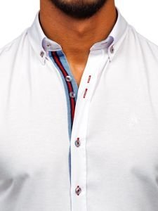 Camisa elegante de manga larga para hombre blanca Bolf 5801-A