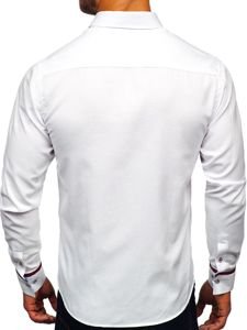 Camisa elegante de manga larga para hombre blanca Bolf 5801-A