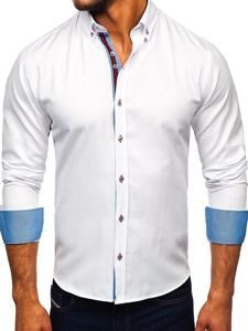 Camisa elegante de manga larga para hombre blanca Bolf 5801-A