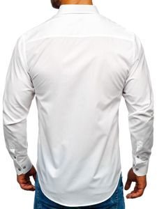 Camisa elegante de manga larga para hombre blanca Bolf 6920