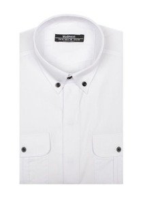 Camisa elegante de manga larga para hombre blanco Bolf 0780