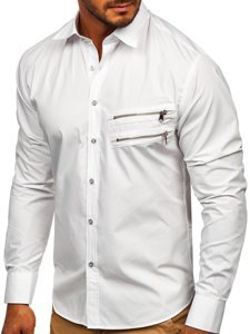 Camisa elegante de manga larga para hombre blanco Bolf 20703