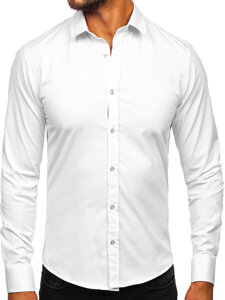 Camisa elegante de manga larga para hombre blanco Bolf 24702