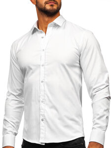 Camisa elegante de manga larga para hombre blanco Bolf 24702