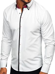 Camisa elegante de manga larga para hombre blanco Bolf 2767-1