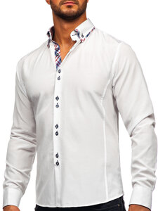 Camisa elegante de manga larga para hombre blanco Bolf 4704