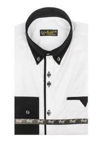 Camisa elegante de manga larga para hombre blanco Bolf 5726