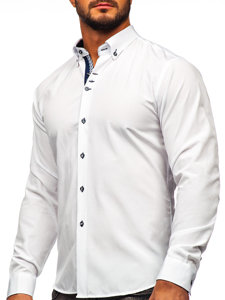 Camisa elegante de manga larga para hombre blanco Bolf 5796-1