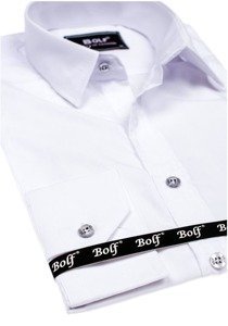 Camisa elegante de manga larga para hombre blanco Bolf 6944