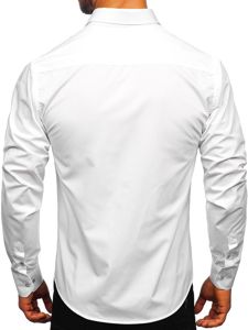 Camisa elegante de manga larga para hombre blanco Bolf 6944