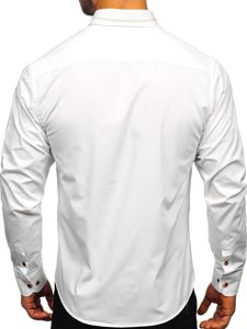 Camisa elegante de manga larga para hombre blanco Bolf 6964