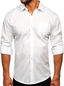 Camisa elegante de manga larga para hombre blanco Bolf M13