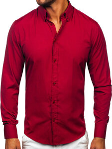 Camisa elegante de manga larga para hombre burdeos Bolf 5821-1