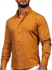 Camisa elegante de manga larga para hombre camel Bolf 5821-1