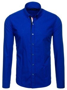 Camisa elegante de manga larga para hombre cobalto Bolf 3713