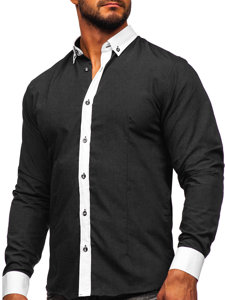 Camisa elegante de manga larga para hombre grafito Bolf 21750