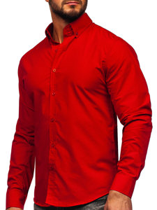 Camisa elegante de manga larga para hombre rojo Bolf 5821-1