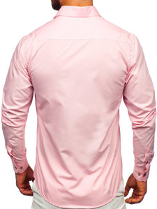 Camisa elegante de manga larga para hombre rosa Bolf 6944