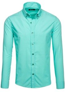 Camisa elegante de manga larga para hombre verde claro Bolf 5821-1