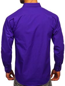 Camisa elegante de manga larga para hombre violeta Bolf 0003