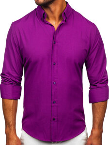 Camisa elegante de manga larga para hombre violeta Bolf 5821-1