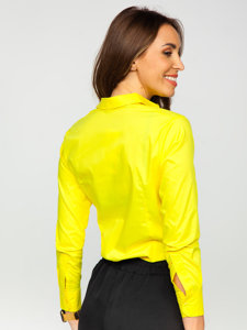 Camisa lisa de manga larga para mujer amarillo Bolf HH039