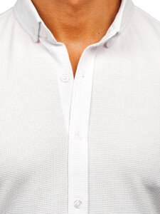 Camisa muselina de manga corta para hombre blanco Bolf 2013