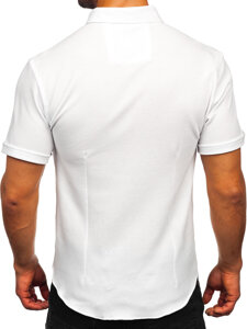 Camisa muselina de manga corta para hombre blanco Bolf 2013