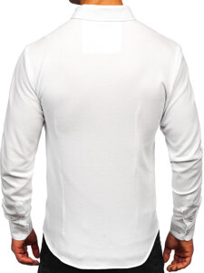 Camisa muselina de manga larga para hombre blanco Bolf 506