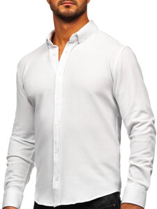 Camisa muselina de manga larga para hombre blanco Bolf 506