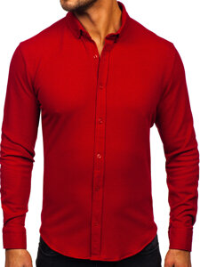 Camisa muselina de manga larga para hombre burdeos Bolf 506