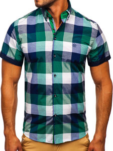 Camiseta a manga corta a cuadros para hombre color verde Bolf 5532-1