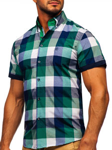 Camiseta a manga corta a cuadros para hombre color verde Bolf 5532-1