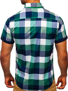 Camiseta a manga corta a cuadros para hombre color verde Bolf 5532-1