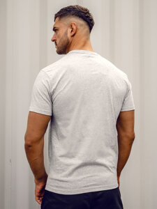 Camiseta algodón con bolsillo e impresión camuflaje para hombre gris Bolf 14507A