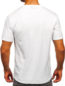 Camiseta algodón con impresión para hombre blanco Bolf 5066