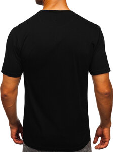 Camiseta algodón con impresión para hombre negro Bolf 5066