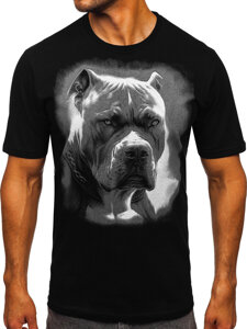 Camiseta algodón con impresión para hombre negro Bolf 5067