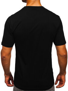 Camiseta algodón con impresión para hombre negro Bolf 5067