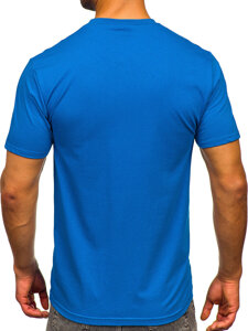 Camiseta algodón de manga corta con impresión para hombre azul claro Bolf 5052