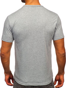 Camiseta algodón de manga corta con impresión para hombre gris Bolf 143000