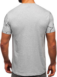 Camiseta algodón de manga corta con impresión para hombre gris Bolf 14717