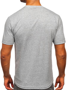 Camiseta algodón de manga corta con impresión para hombre gris Bolf 5035