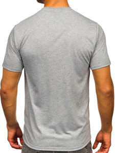 Camiseta algodón de manga corta con impresión para hombre gris Bolf 5052