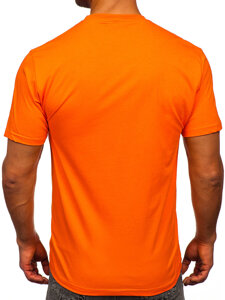 Camiseta algodón de manga corta con impresión para hombre naranja Bolf 5035