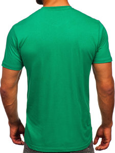 Camiseta algodón de manga corta con impresión para hombre verde Bolf 143004